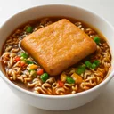 中華スタイル即席カップめん 油揚げ しょうゆ味 調理後全体(添付調味料等含む)のイメージ画像