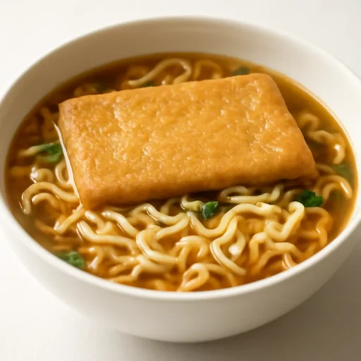 和風スタイル即席カップめん 油揚げ 調理後のめん(スープ残し)のイメージ画像