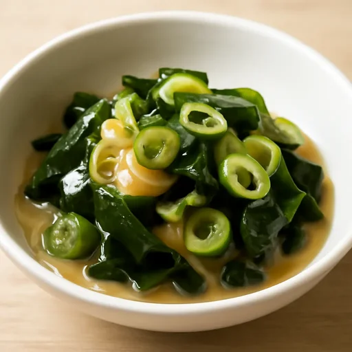和風料理 和え物類 わかめとねぎの酢みそ和えのイメージ画像